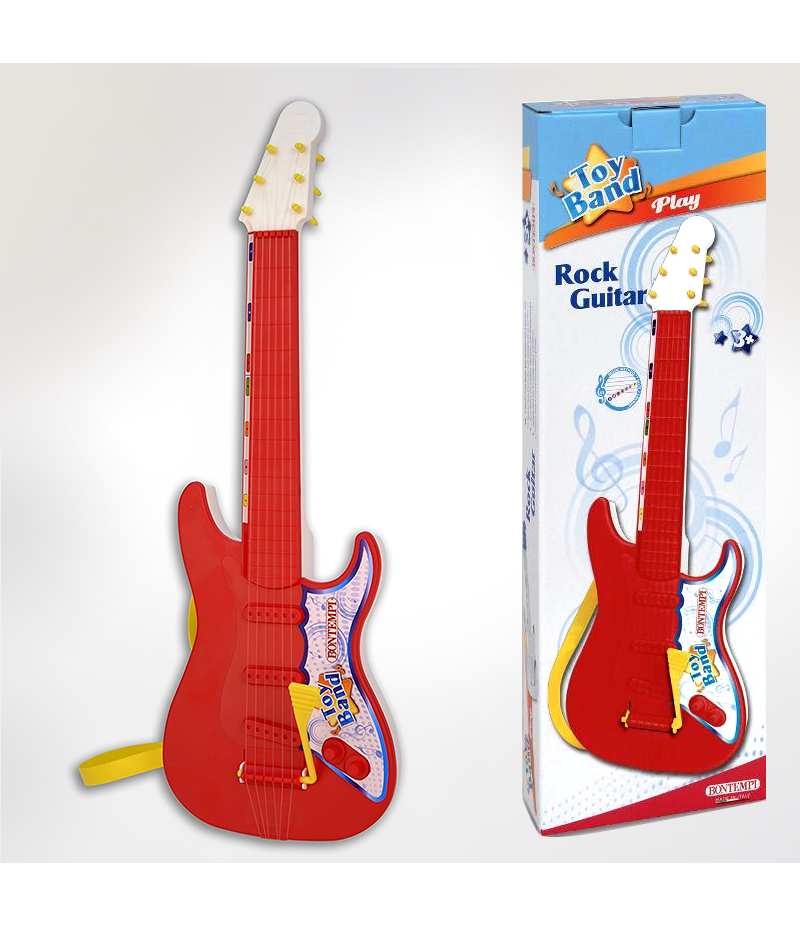 BONTEMPI 46947 Guitare électrique pour Enfant Rock Taille 67 cm Sangle  réglable 9 mélodies Inclus / Guitare Enfant Instrument